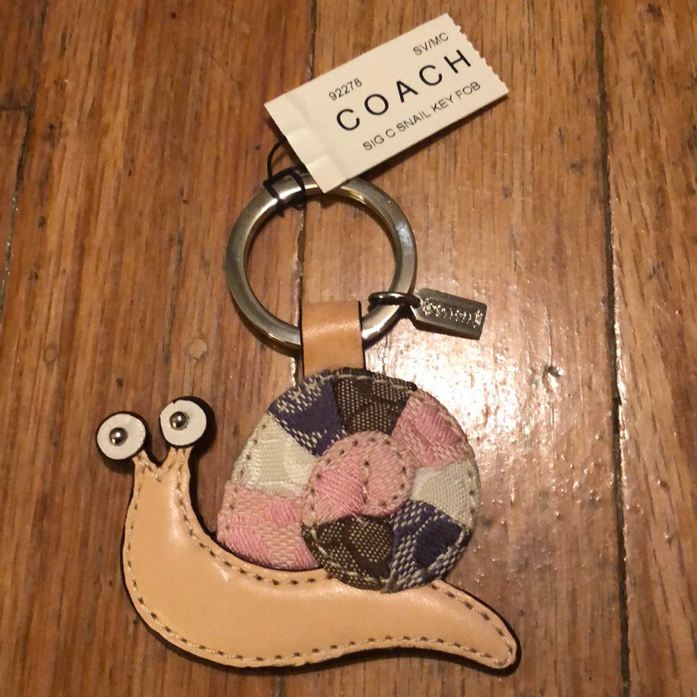 NEW AUTHENTIC COACH PATCHWORK SNAIL KEY FOB #92278